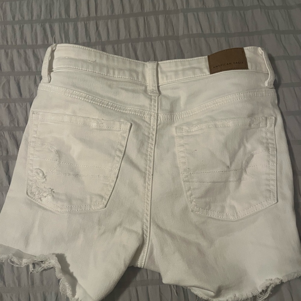 White jean shorts